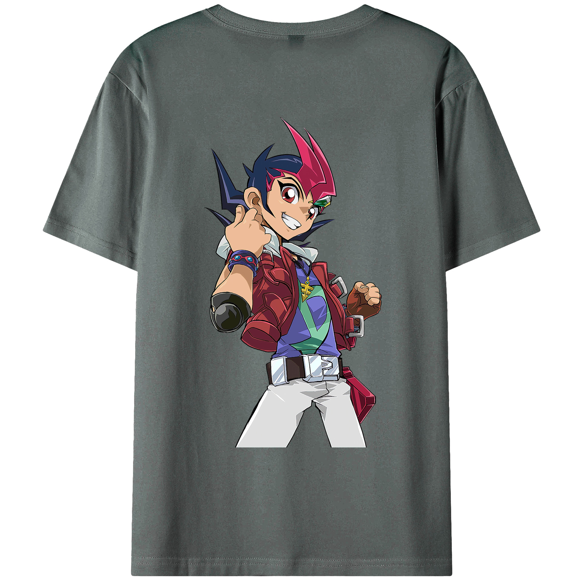 （画像用） 遊☆戯☆王 Yu-Gi-Oh! 綿100％ メンズ半袖Tシャツ（バックプリント） 通気性